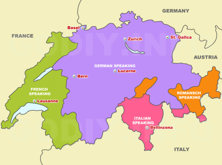 瑞士有四种官方语言:德语,法语,意大利语,罗曼什语,奇葩的是,瑞士有